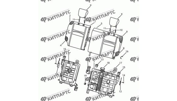 Сиденье заднее - спинка Dong Feng