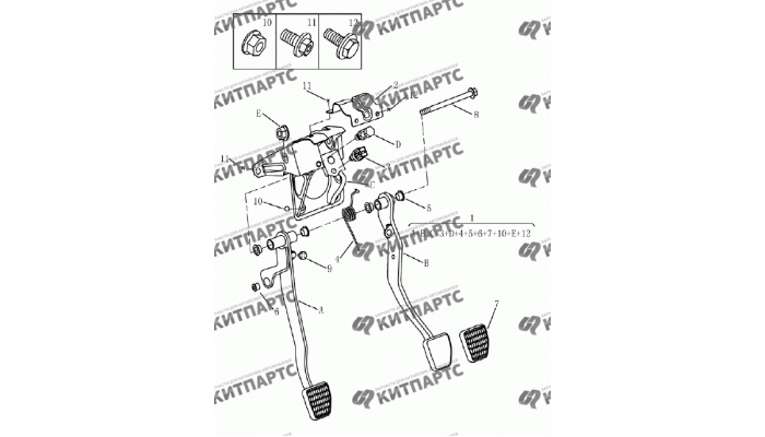 Педали тормоза и сцепления (МКПП) Geely Emgrand (EC7)